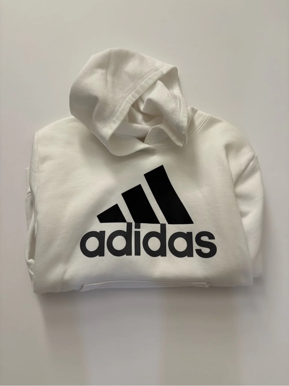 Adidas Kids White Hoodie with Black Logo